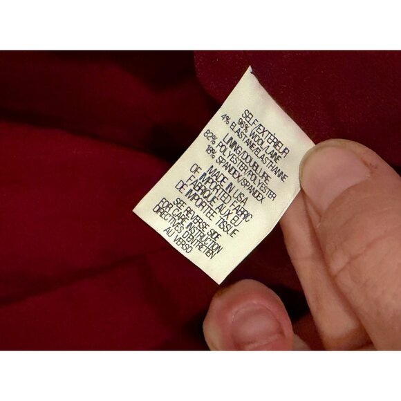 Theory Delaven Blazer Open Jacket Sz 2 Red Wool Blend Long Sleeve Career Office - Picture 4 of 8